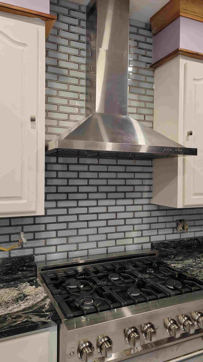 Kitchen backsplash tile installation by remodeling specialist in Florence Mississippi
